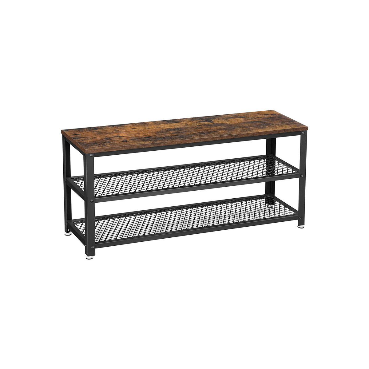 VASAGLE skobenk, 100 cm, rustikkbrun/svart