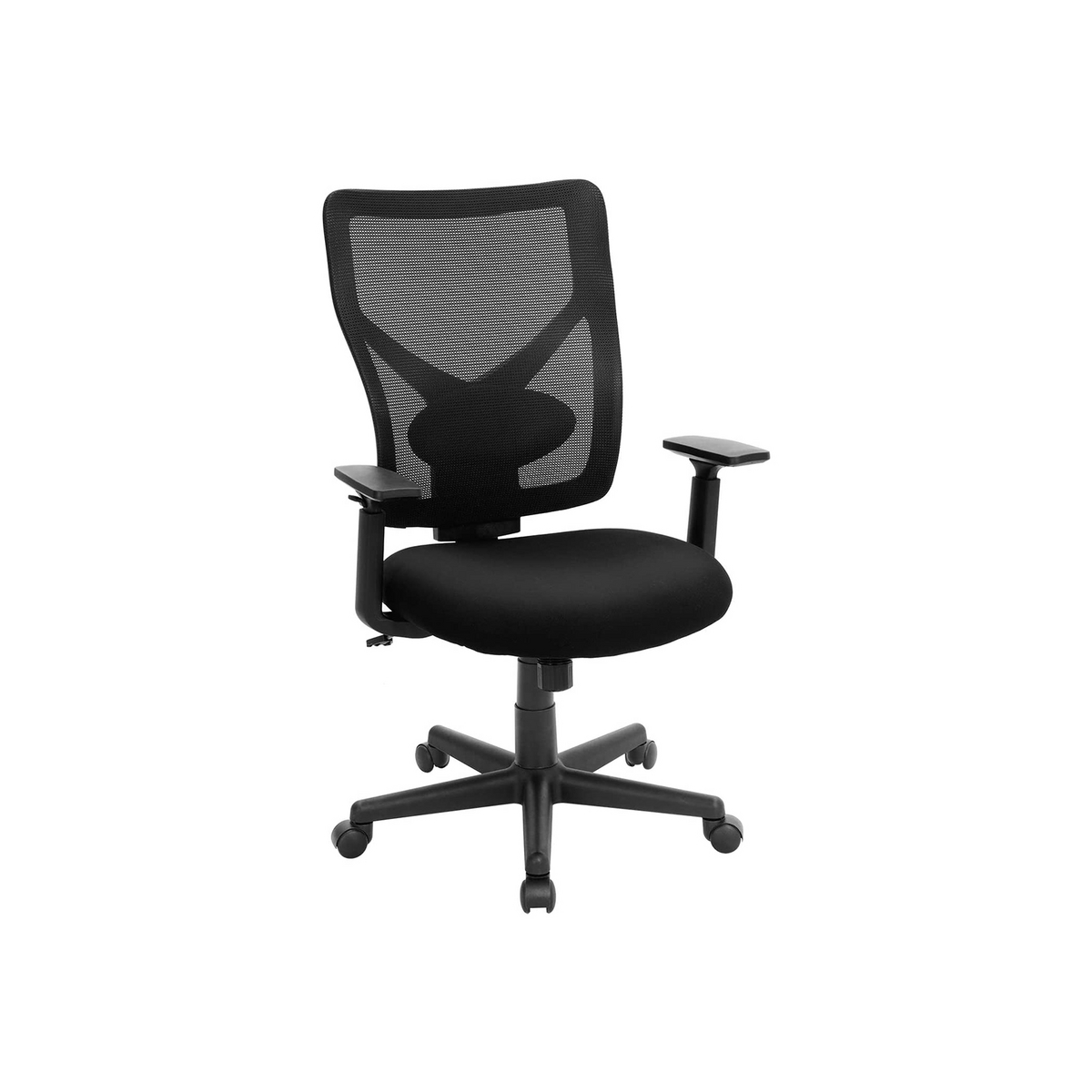 SONGMICS kontorstol, justerbar, svingbar, svart, OBN36BK