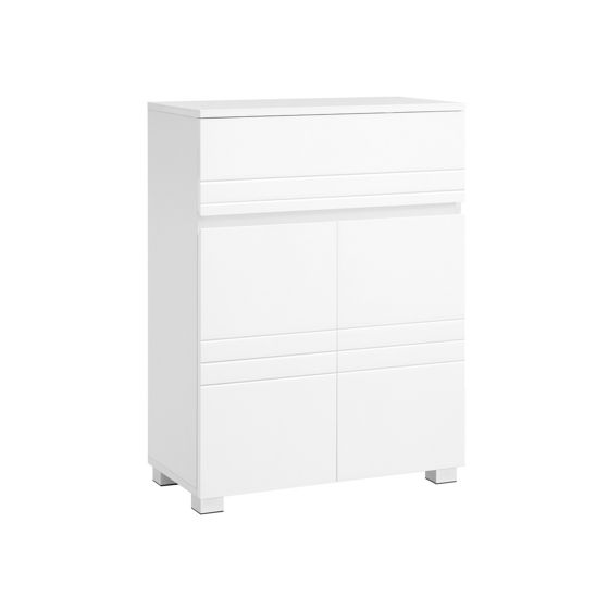 Vasagle baderomsskap, 60 × 30 × 80 cm, justerbar hylle, hvit, BBK140W01
