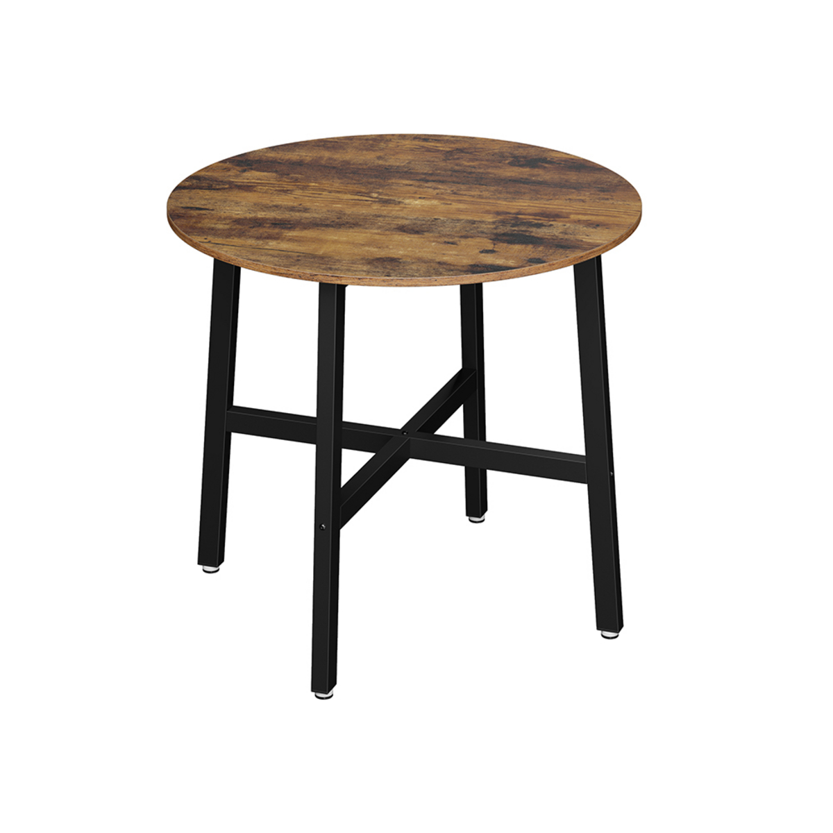 VASAGLE spisebord, 80 × 75 cm, rustikkbrun/svart, KDT080B01
