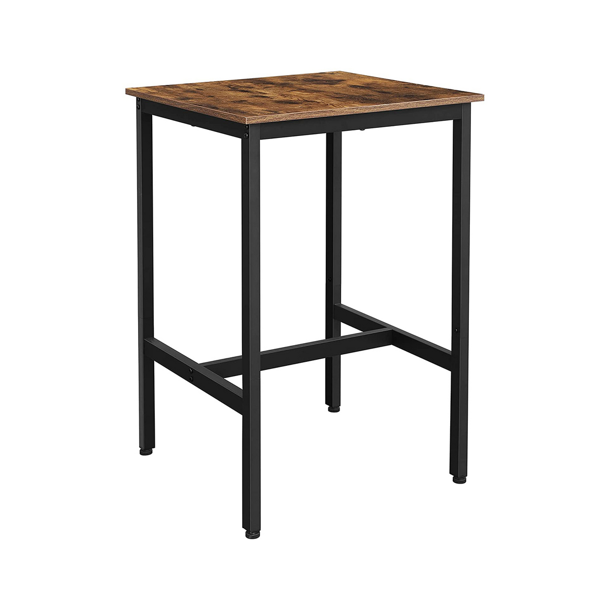 VASAGLE barbord, 60 × 60 × 90 cm, rustikkbrun/svart, LBT25X