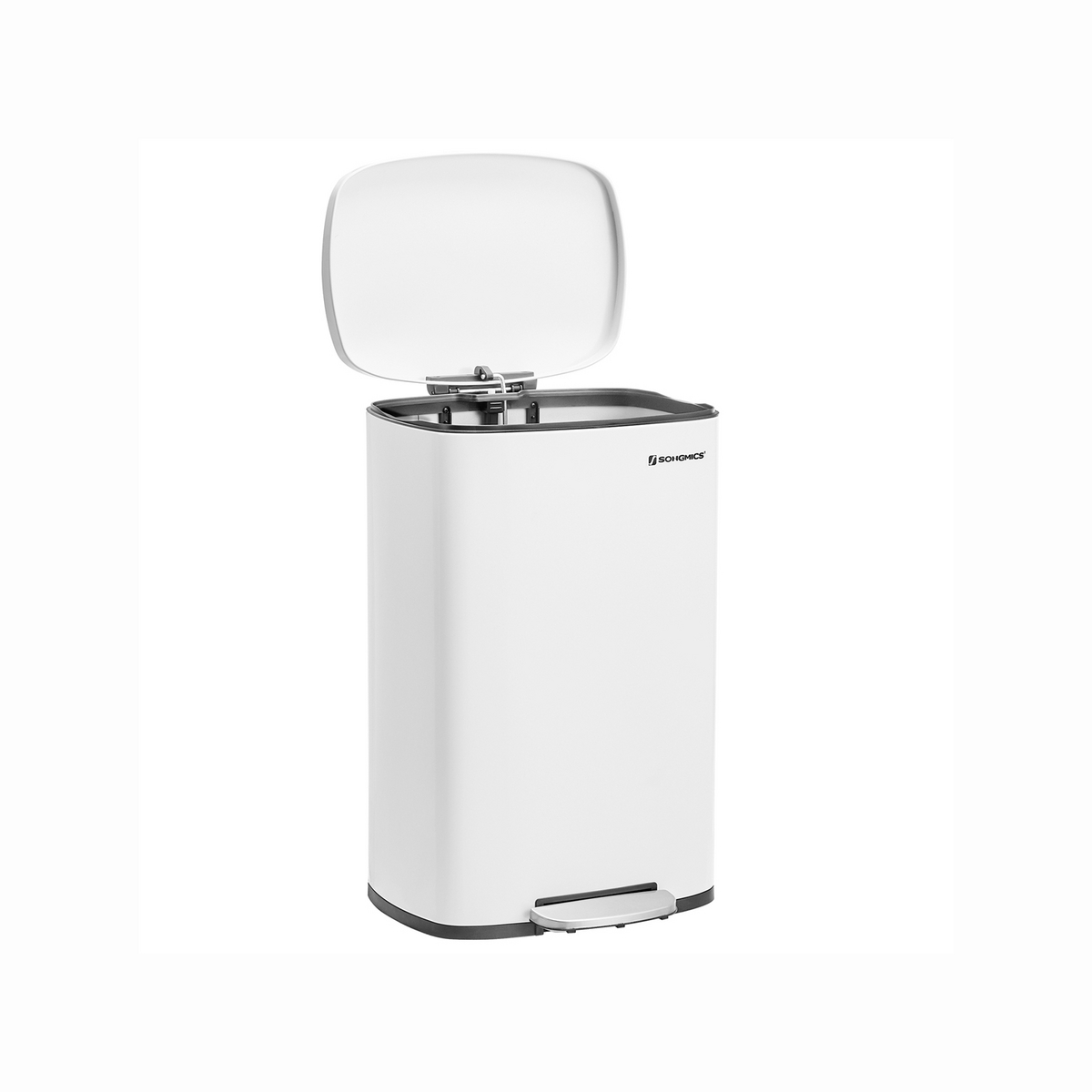 SONGMICS pedalbøtte, 50 L, hvit, LTB101W01