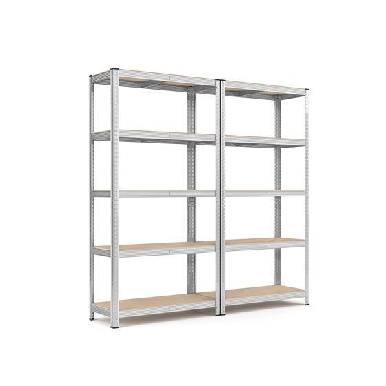 Songmics hyllereol, 2-pakning, 5 nivåer, 40 × 90 × 180 cm, sølv, GLR040E02