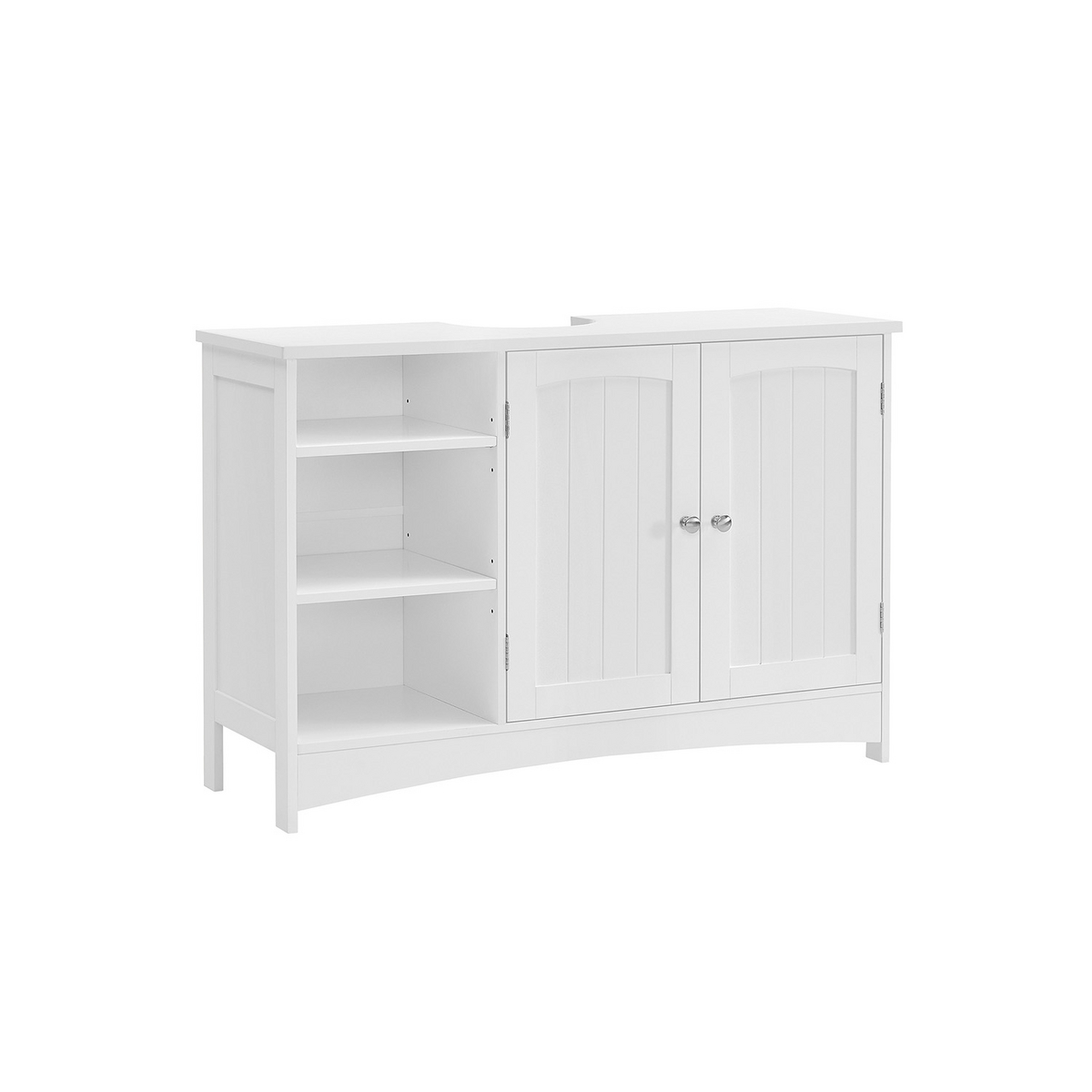 VASAGLE oppbevaringsskap, 2 dører, 90 × 30 × 60 cm, justerbar hylle, hvit, UKBBC410P31