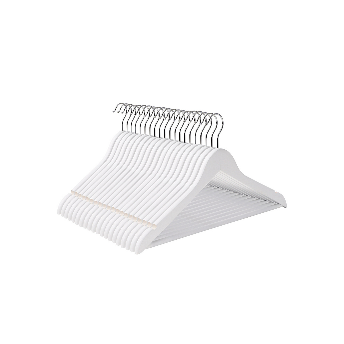 SONGMICS kleshengere, 20-pakning, svingbar, hvit/sølv, CRW03W-20