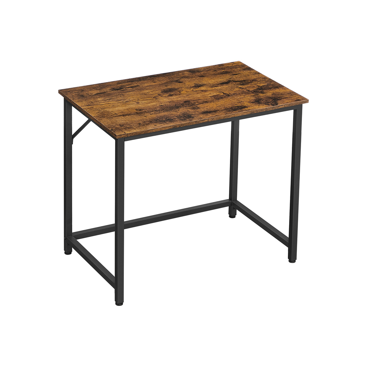 VASAGLE skrivebord, 80 × 50 × 75 cm, rustikkbrun/svart, LWD038B01