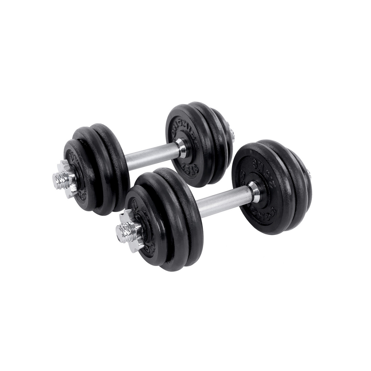 SONGMICS manualer, 2 × 15 kg, justerbar, svart, SYL30LBK