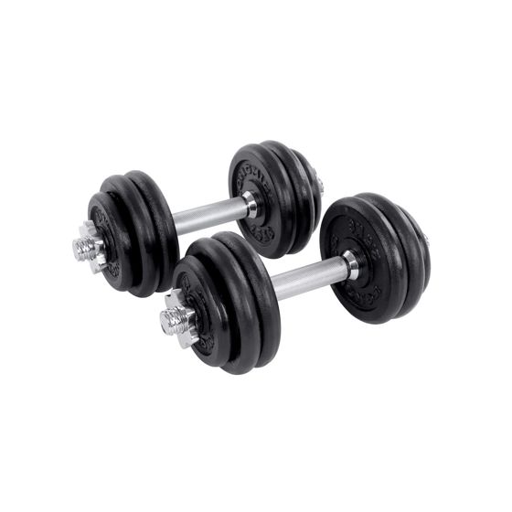 Songmics manualer, 2 × 15 kg, justerbar, svart, SYL30LBK