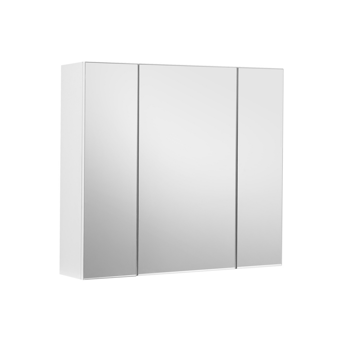 VASAGLE oppbevaringsskap, 3 dører, 60 × 15 × 55 cm, justerbar hylle, med speil, hvit, BBK22WT