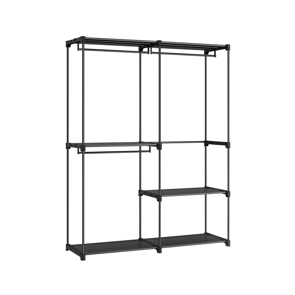 SONGMICS garderobeskap, 43 × 138 × 182 cm, svart, RYG025B02