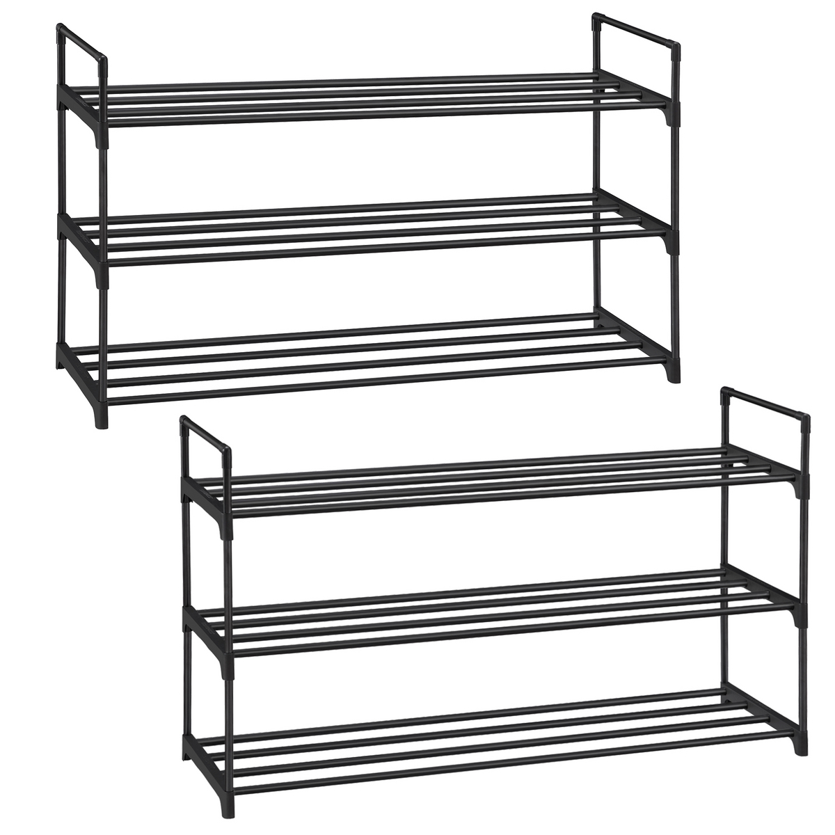 SONGMICS skostativ, 2-pakning, 3 nivåer, 30 × 92 × 54 cm, stabelbar