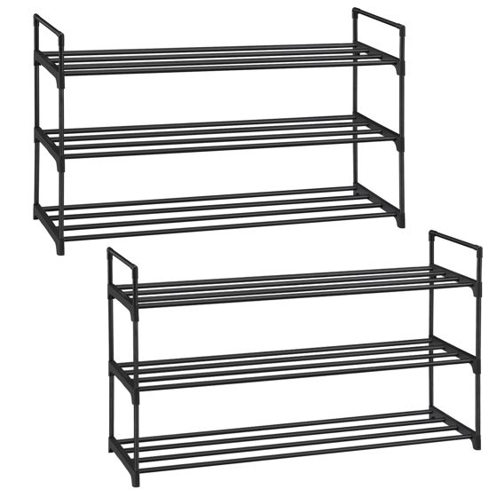 Songmics skostativ, 2-pakning, 3 nivåer, 30 × 92 × 54 cm, stabelbar