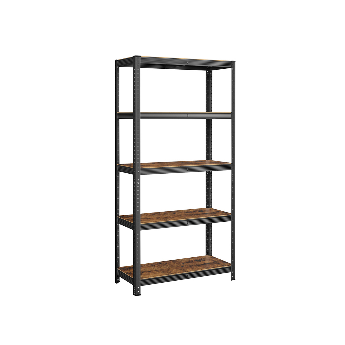 SONGMICS hyllereol, 40 × 90 × 180 cm, justerbar, rustikkbrun/svart, GLR040B11