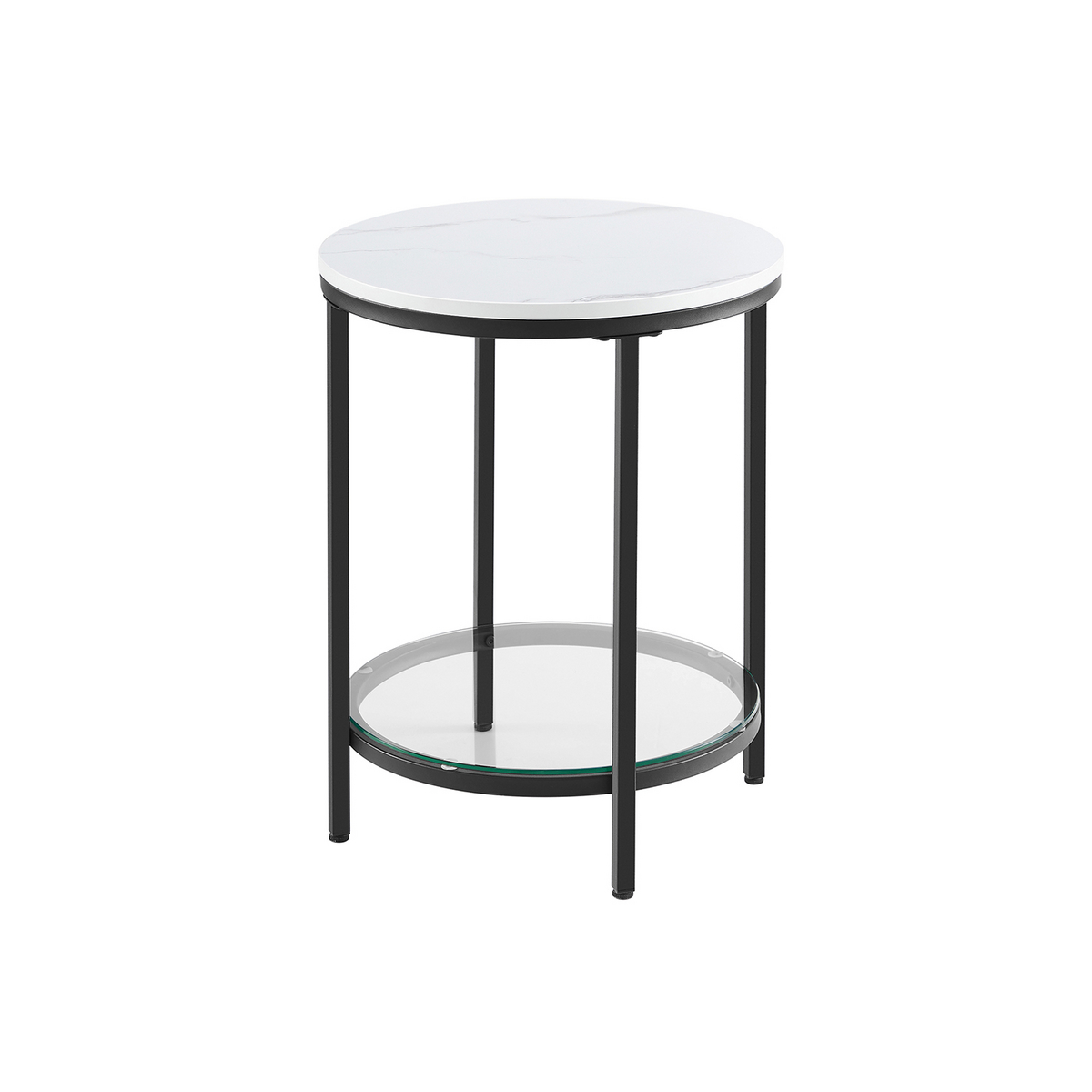 VASAGLE sidebord, 2 nivåer, hvit, LET285B13