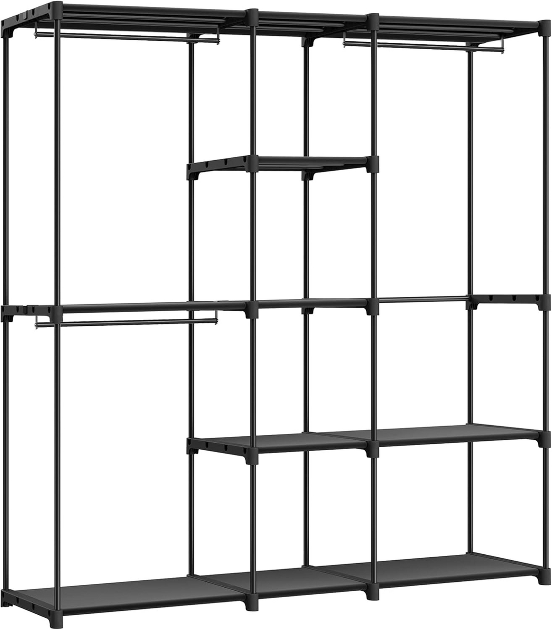 SONGMICS garderobeskap, 43 × 182 × 182 cm, frittstående, svart, RYG037B02