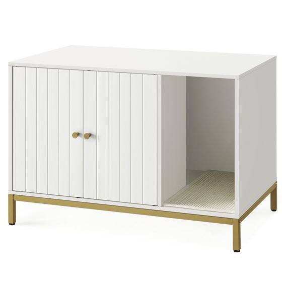 Feandrea kattedo, 80 × 50 × 55 cm, hvit/gull, PCL007W01V1