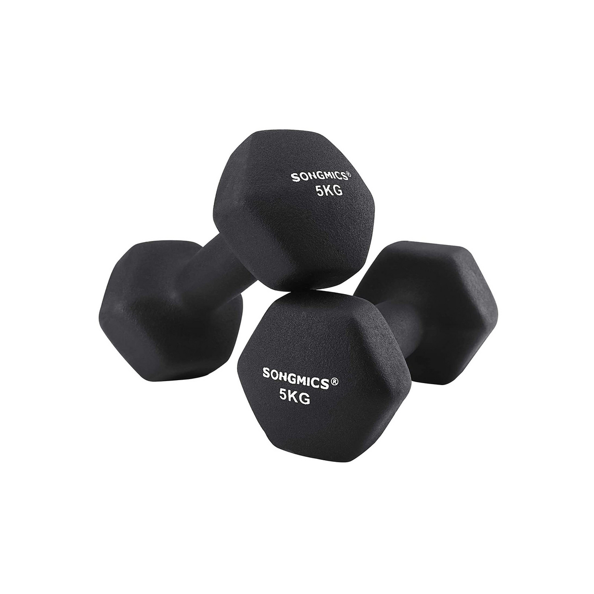 SONGMICS manualer, 2-pakning, 2 × 5 kg, svart, SYL60BK