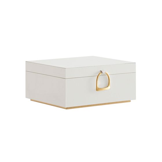 Songmics smykkeskrin, 2 nivåer, 8.1 × 9.4 × 4.3 tommer, hvit, JBC165W01