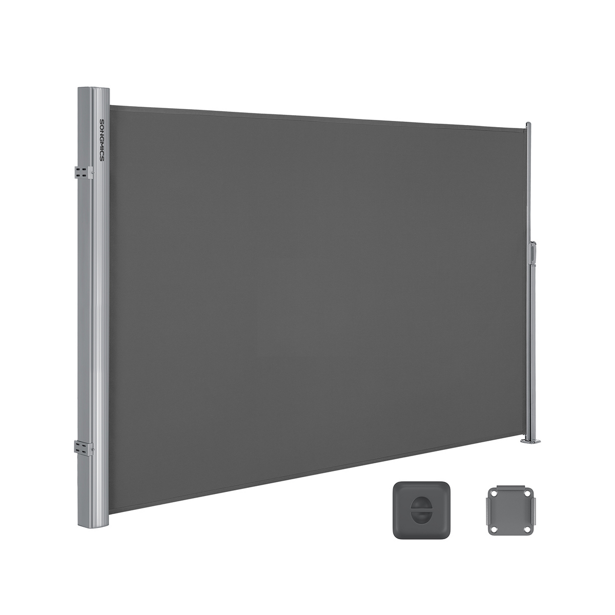 SONGMICS sidemarkise, 160 × 400 cm, røykgrå, GSA164G01