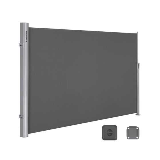 Songmics sidemarkise, 160 × 400 cm, røykgrå, GSA164G01