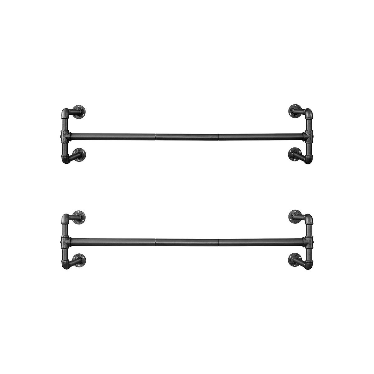 SONGMICS klesstativ, 2-pakning, 110 × 30 × 29.3 cm, veggmontert, svart, HSR64BK-02