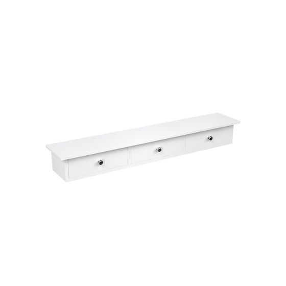 Songmics vegghylle, 3 skuffer, 80 × 15 × 10 cm, hvit, LWS085W01