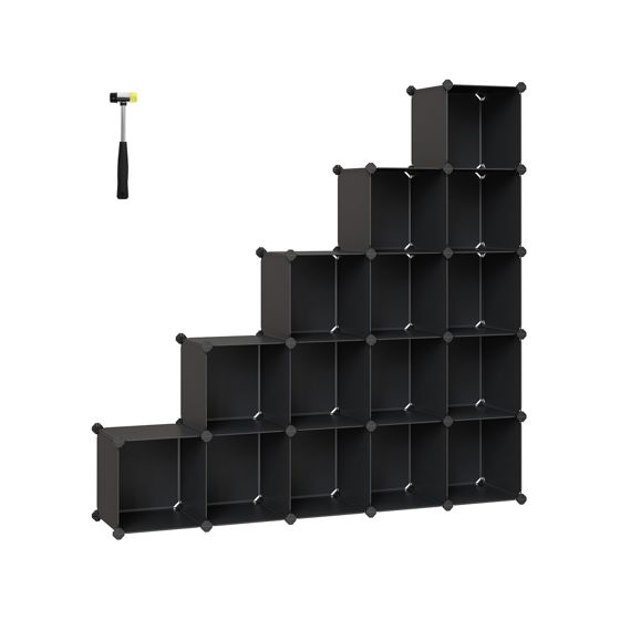 Songmics skostativ, stabelbar, svart, LPC44BK