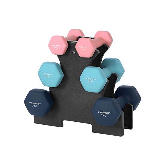 Songmics manualer, 2 × 1/2/3 kg, rosa/aqua/blå, SYL612MK