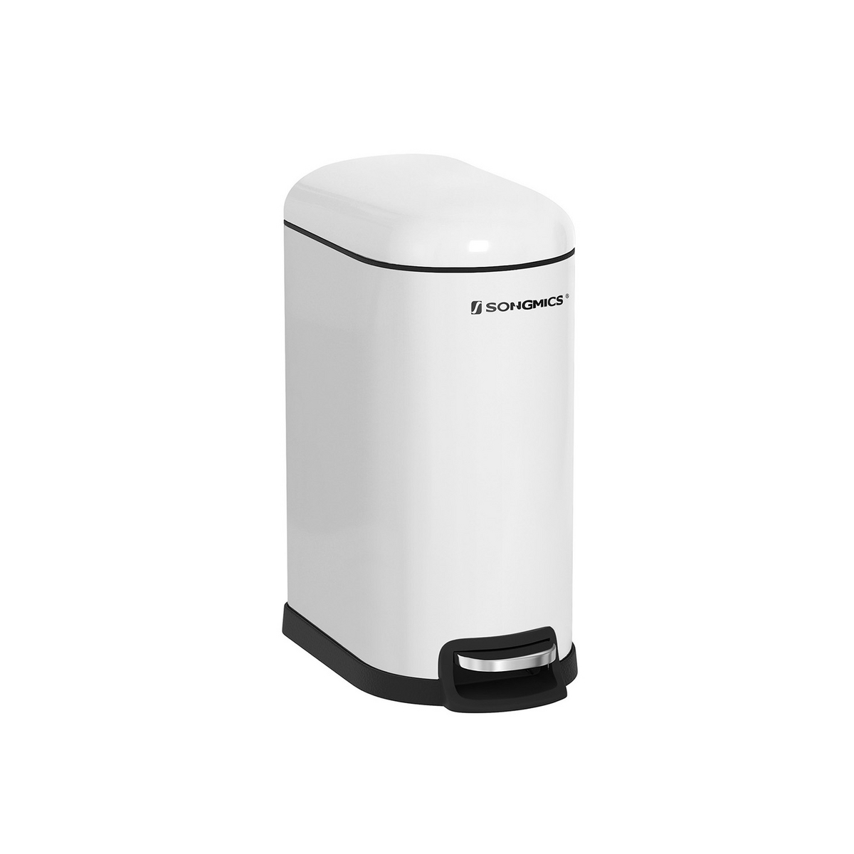 SONGMICS pedalbøtte, 10 L, hvit, LTB10WT