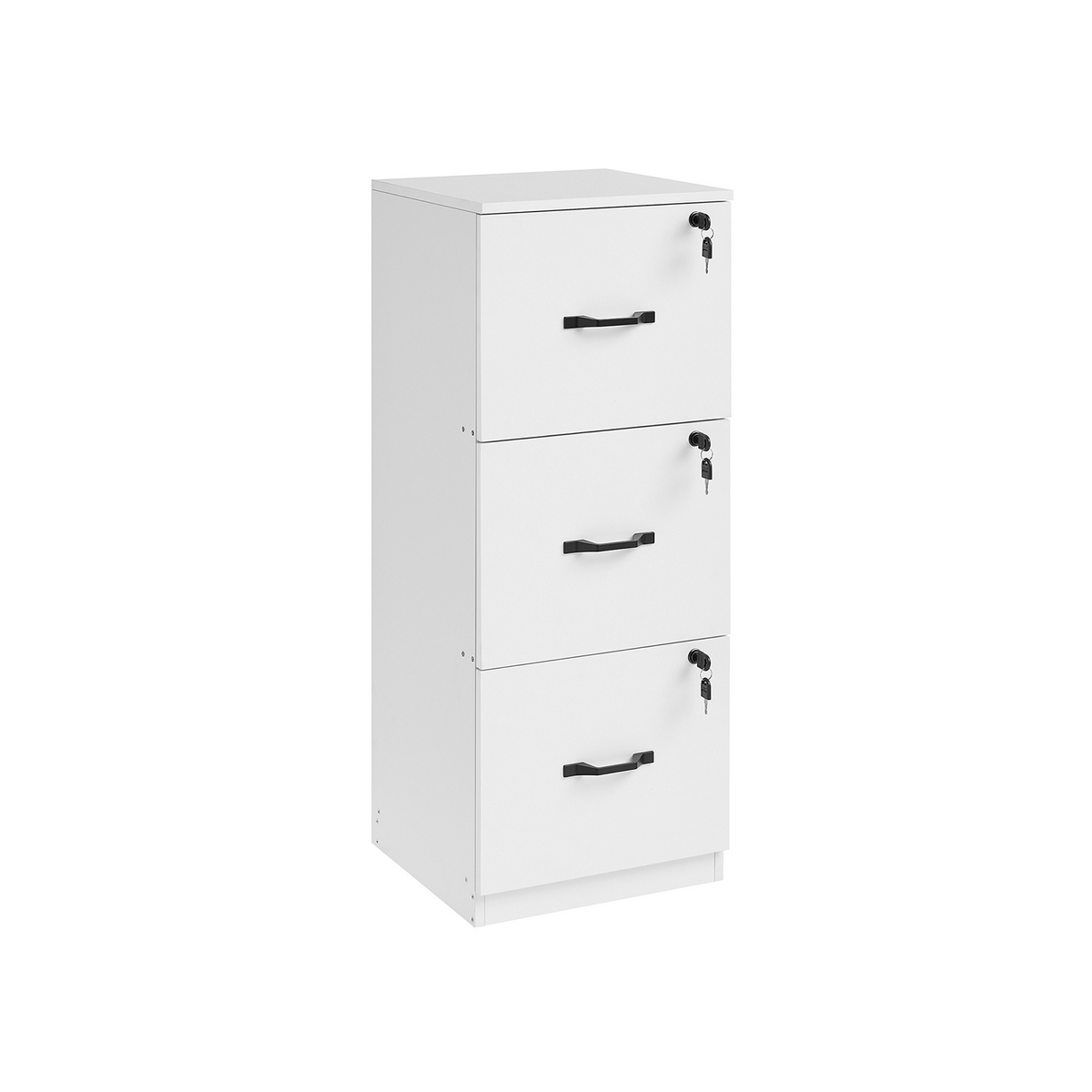VASAGLE arkivskap, 3 skuffer, justerbar, låsbar, skyhvit, OFC055W14