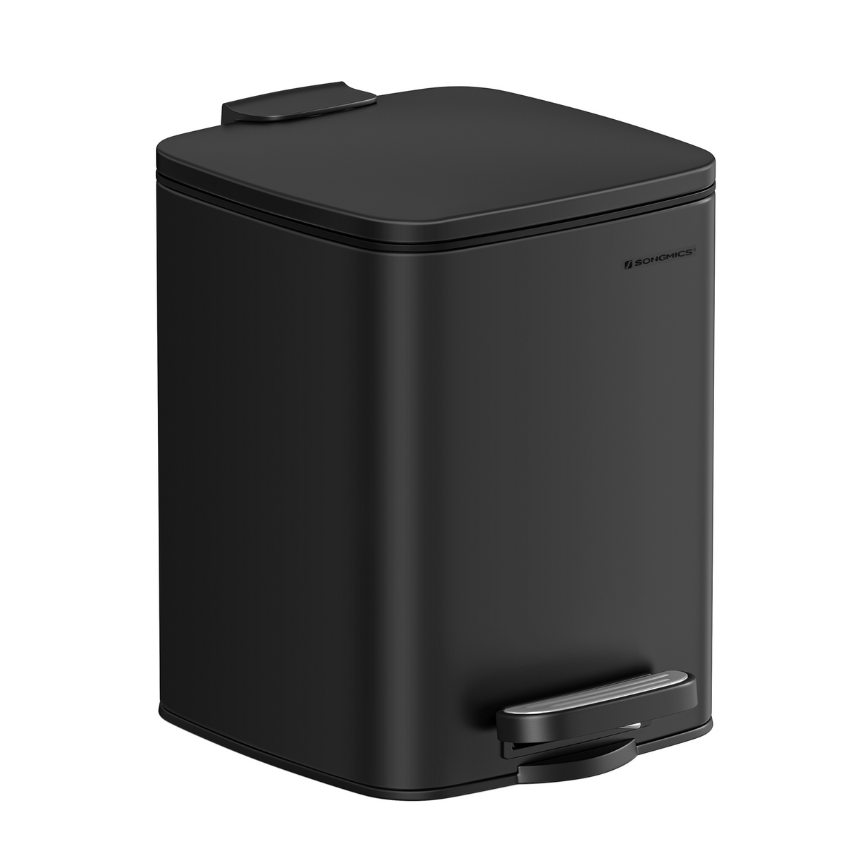SONGMICS søppelbøtte, 6 L, myklukkende, svart