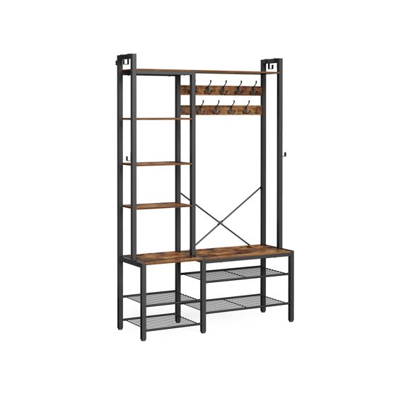 Vasagle entremøbel, 140 × 120 × 190 cm, vintagebrun/svart, HSR426B01