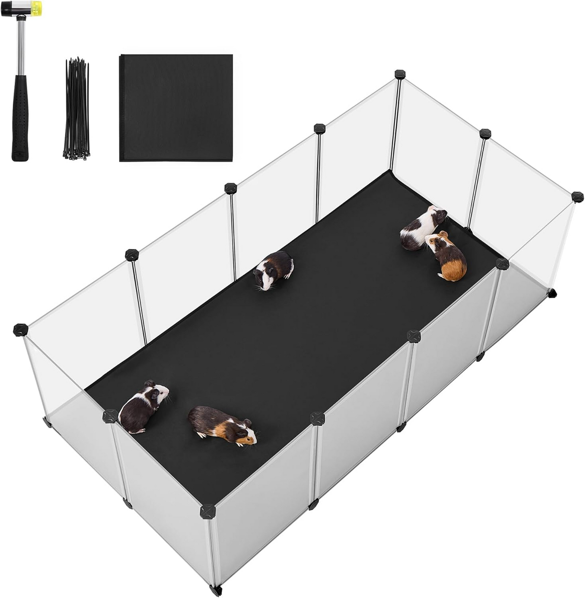 SONGMICS kjæledyrhage, 143 × 73 × 46 cm, hvit, LPC012W01