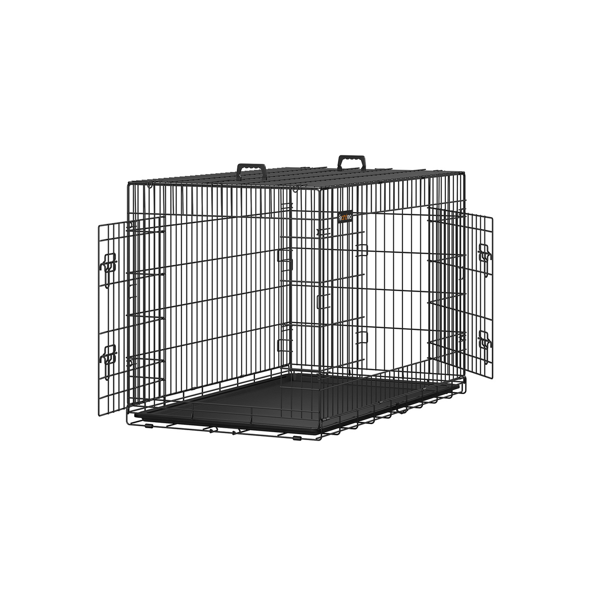 FEANDREA hundebur, 122 cm, sammenleggbar, svart, PPD48H