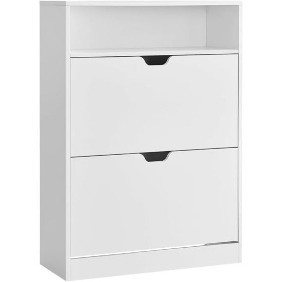 Vasagle skostativ, 24 × 80 × 102 cm, justerbar, skyhvit, LBC048W01