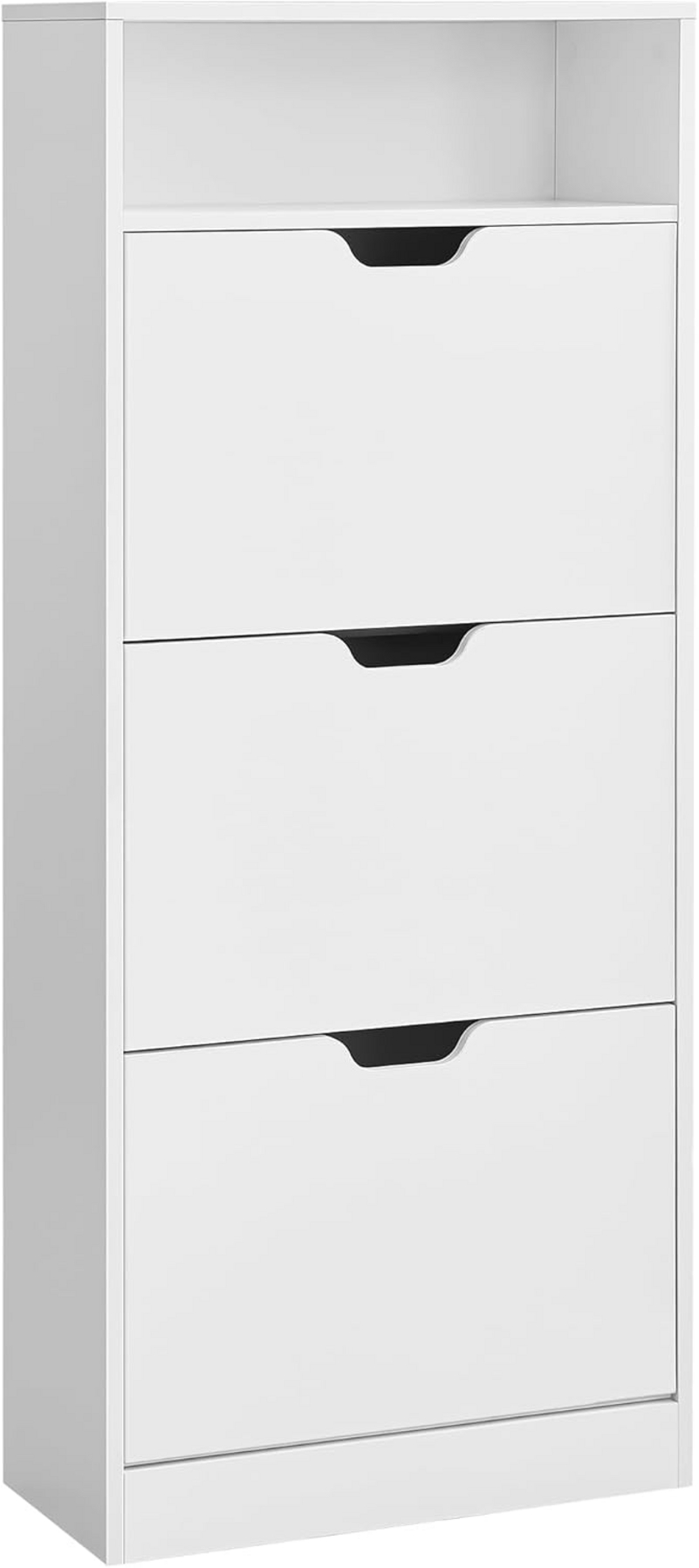 VASAGLE skoskap, 24 × 60 × 139 cm, justerbar, skyhvit, LBC046W01