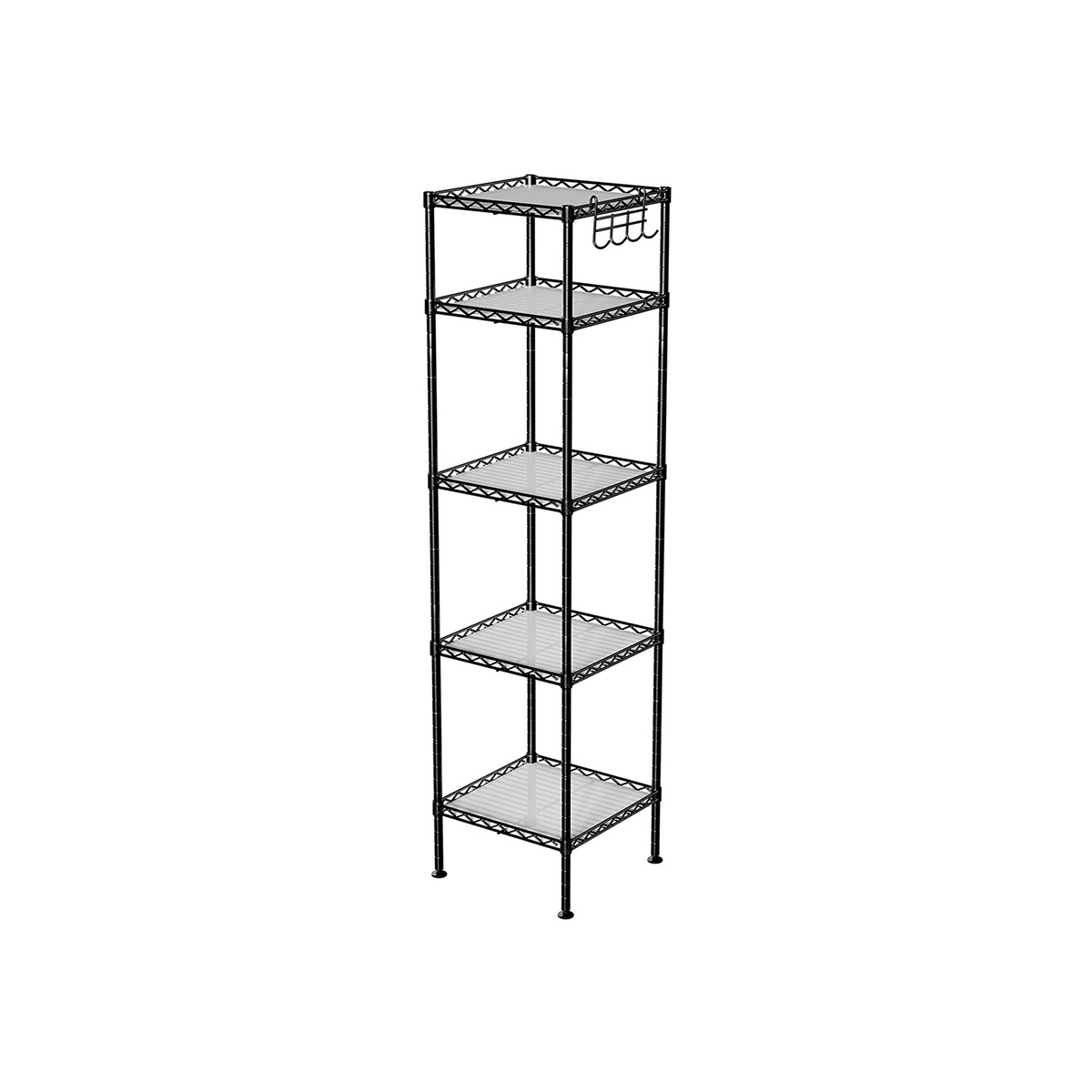 SONGMICS baderomshylle, 30 × 30 × 123.5 cm, utvidbar, svart, LGR23BK