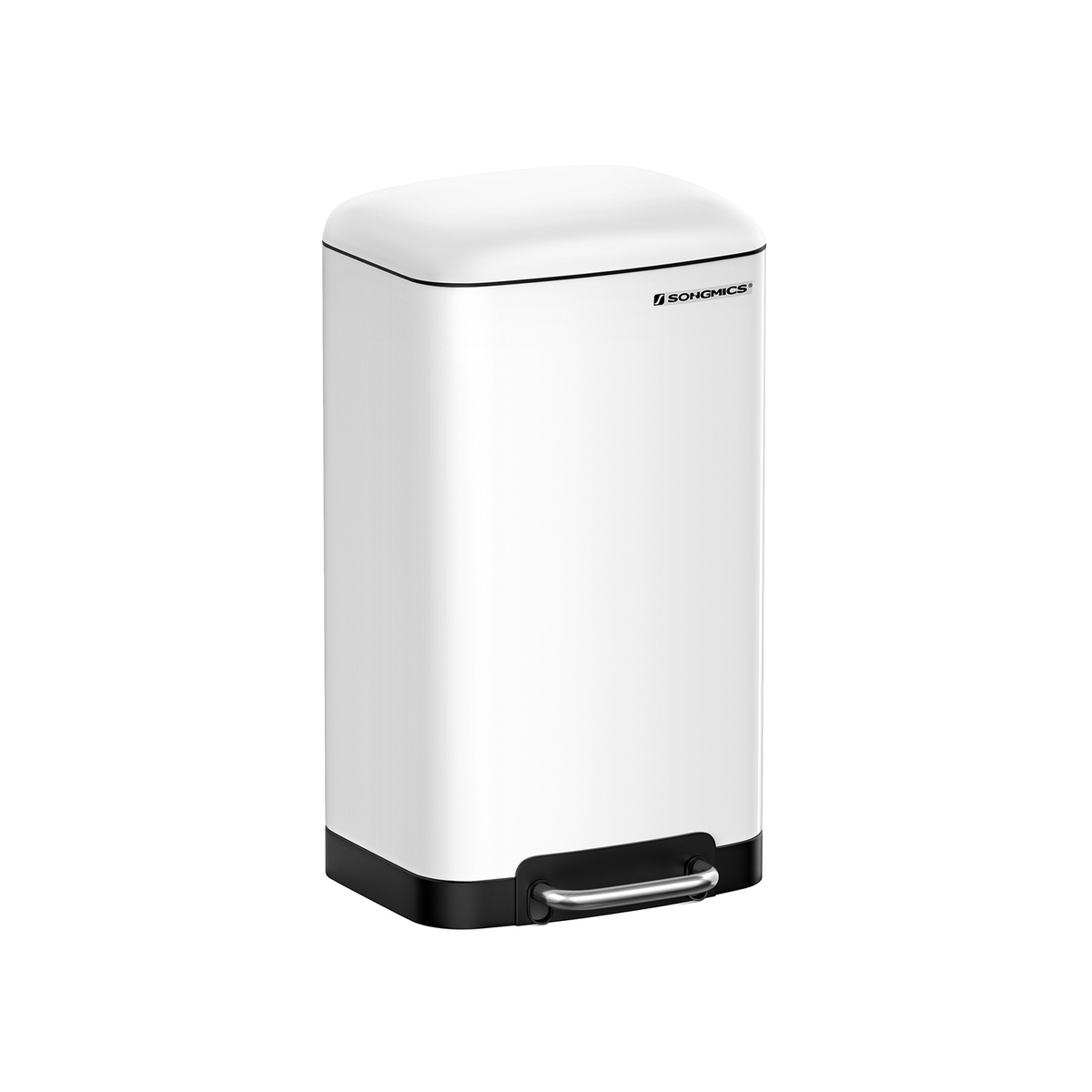SONGMICS søppelbøtte, 30 L, hvit, LTB01W