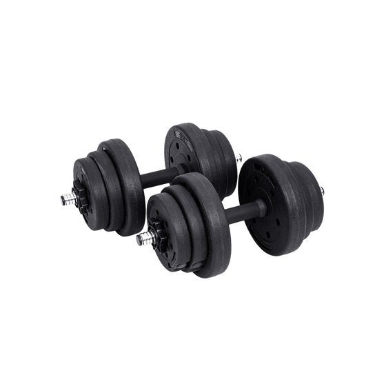 Songmics manualer, 2 × 10 kg, justerbar, svart, SYL20HBK