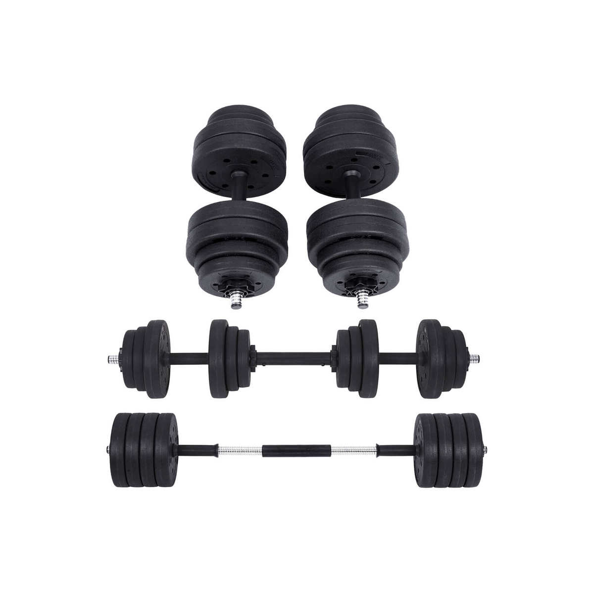 SONGMICS manualer, 2 × 15 kg, justerbar, svart, SYL30HBK