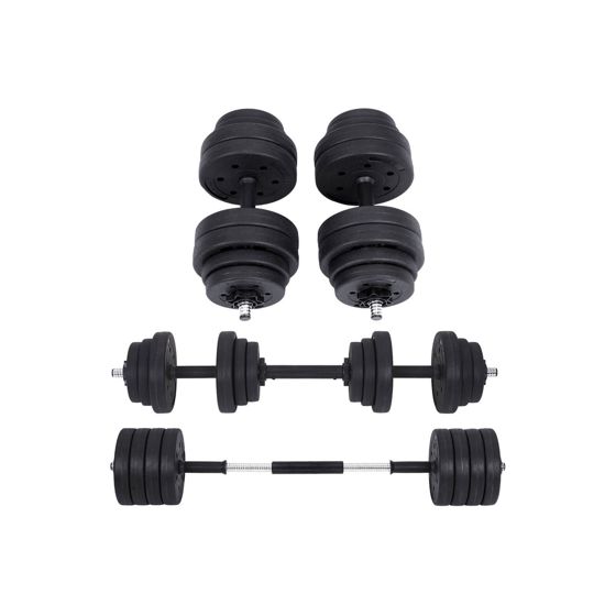 Songmics manualer, 2 × 15 kg, justerbar, svart, SYL30HBK