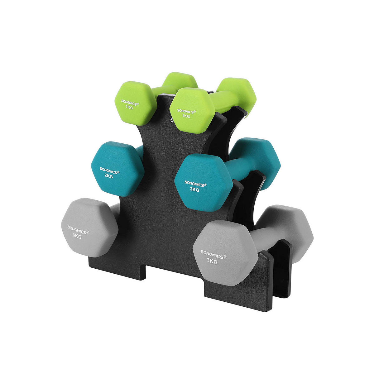 Songmics manualer, 2 × 1/2/3 kg, lysegrå, SYL612GN