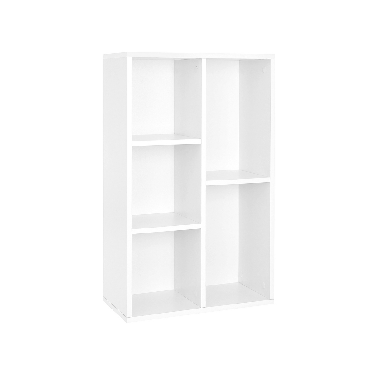 VASAGLE bokhylle, 5 rom, 50 × 24 × 80 cm, hvit, LBC25WT