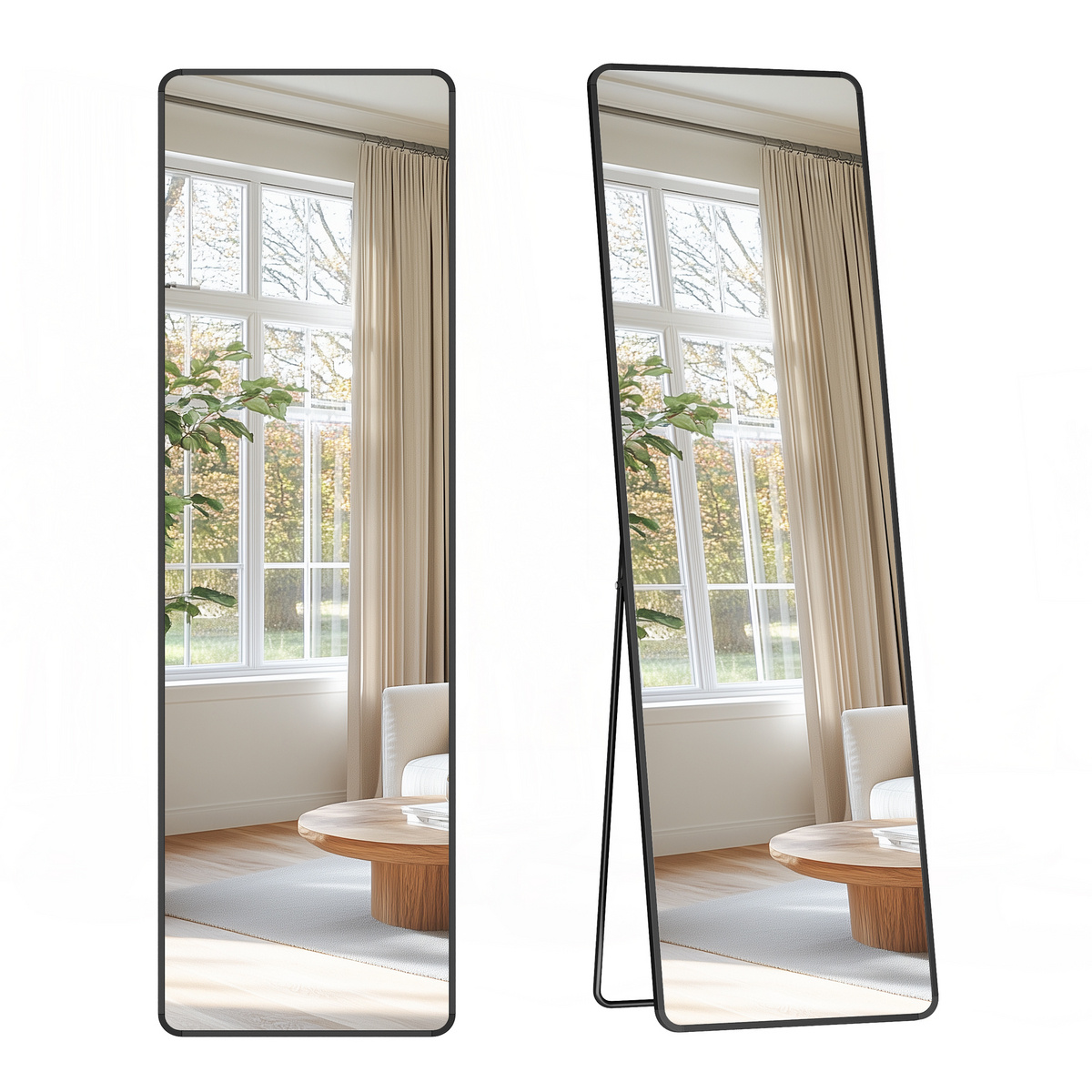 SONGMICS helfigurspeil, 150 × 40 cm, svart, LFM034B01