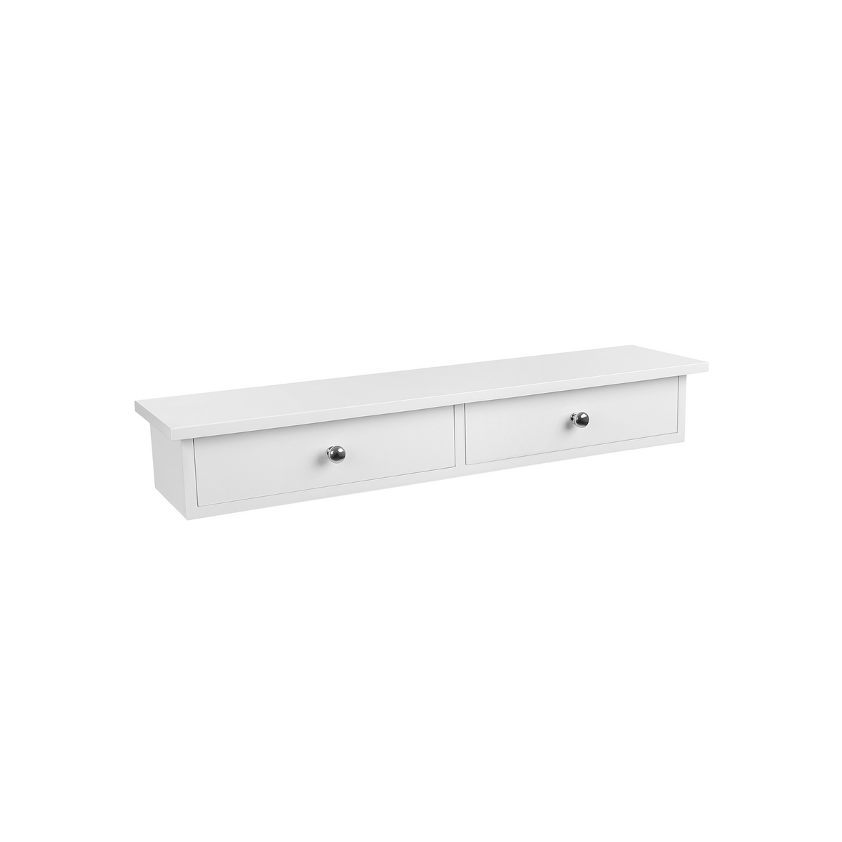 SONGMICS vegghylle, 2 skuffer, 65 × 15 × 10 cm, hvit, LWS65WT