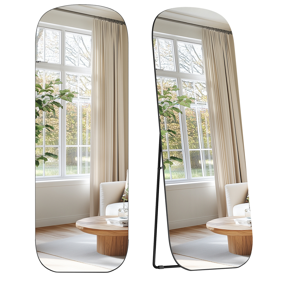 SONGMICS helfigurspeil, 160 × 50 cm, svart, LFM029B01