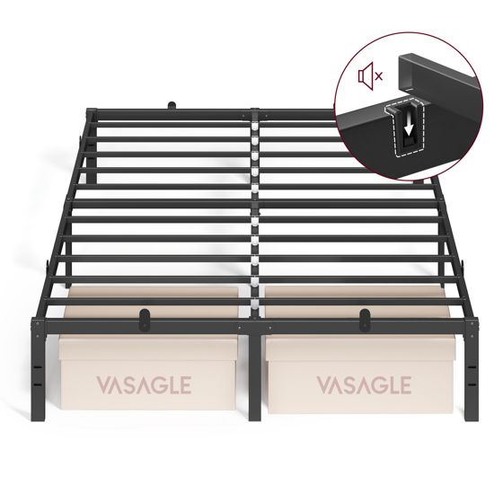 Vasagle sengeramme, svart, RMB133B01