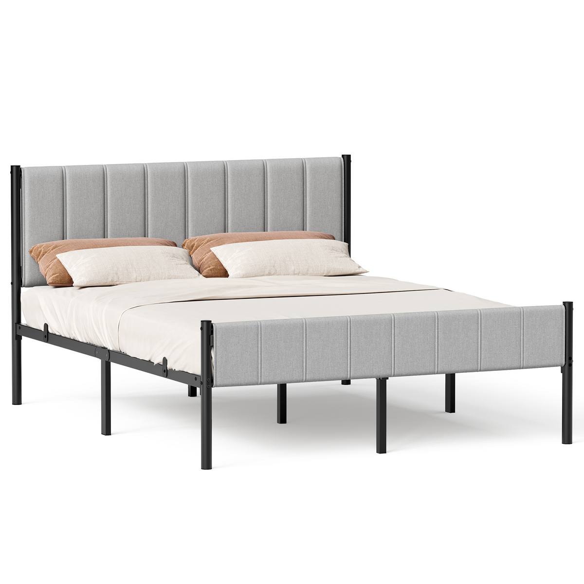 VASAGLE sengeramme, 160 × 200 cm, polstret, RMB975G01
