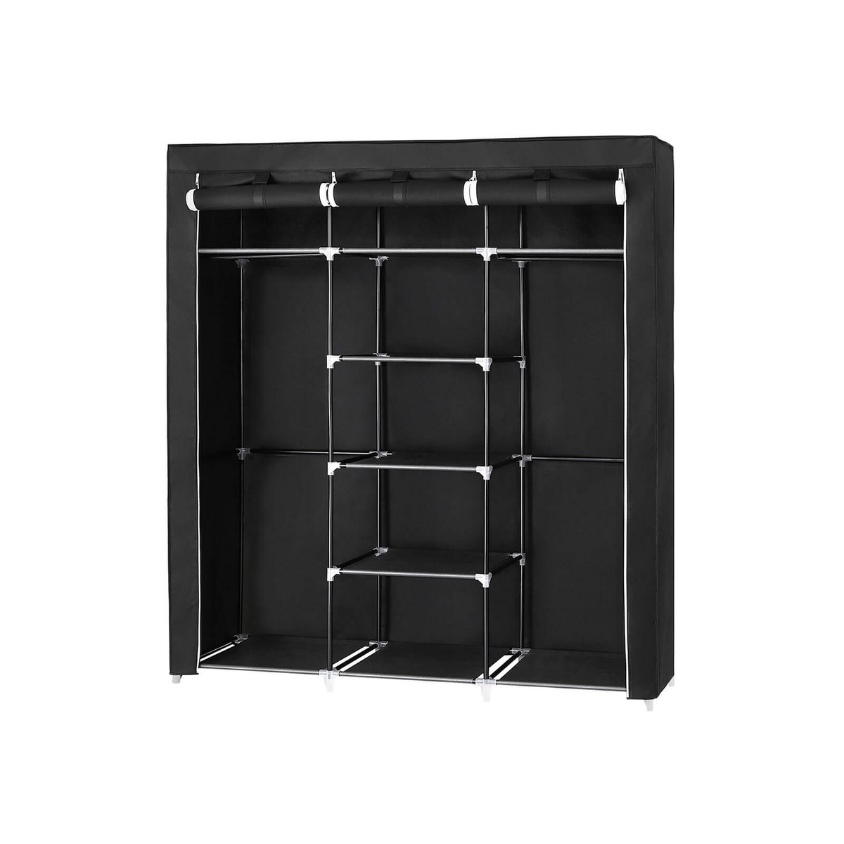 SONGMICS garderobeskap, 175 × 150 × 45 cm, sammenleggbar, svart, RYG12B