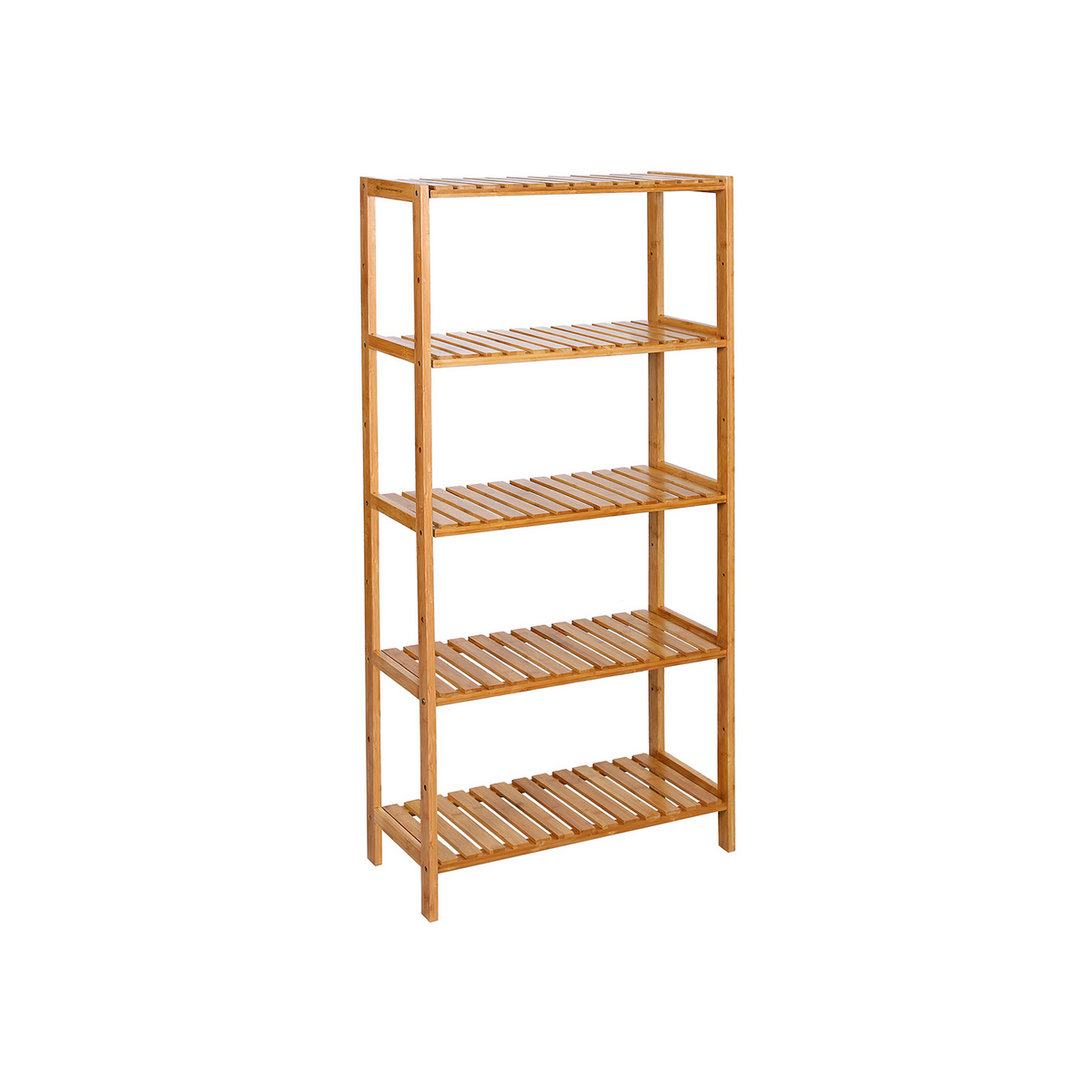 SONGMICS baderomshylle, 5 nivåer, 60 × 26 × 130 cm, justerbar, naturfarget, BCB35Y
